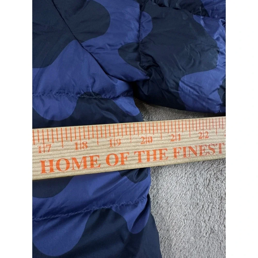 Uniqlo X Marimekko Ultra Light Down Jacket Kids 13 Blue‎ Puffer Packable Bag EUC